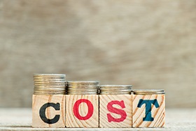 Cost written on wooden blocks