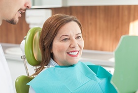 Woman smiling at the dentist